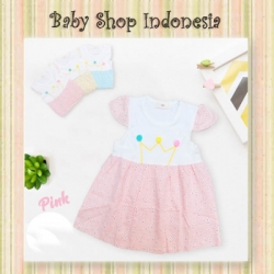 large PD607 Rok Bayi Import Baju Bayi Perempuan Import Murah Crown Pink